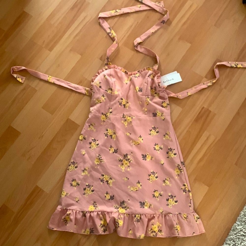 Pink floral summer dress